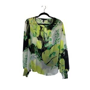 WHBM Chiffon Tie Neck Blouse/Camisole Set, M